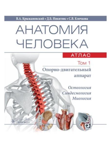 Анатомия человека.  Атлас. В 3 т. Т. 1: Опорно-двигательный аппарат. Остеология. Синдесмология. Миология: Учебное пособие