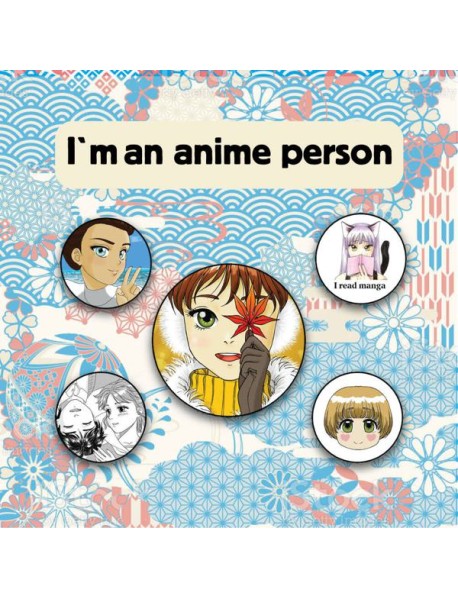 Набор значков. I'm an anime person (5 шт.)