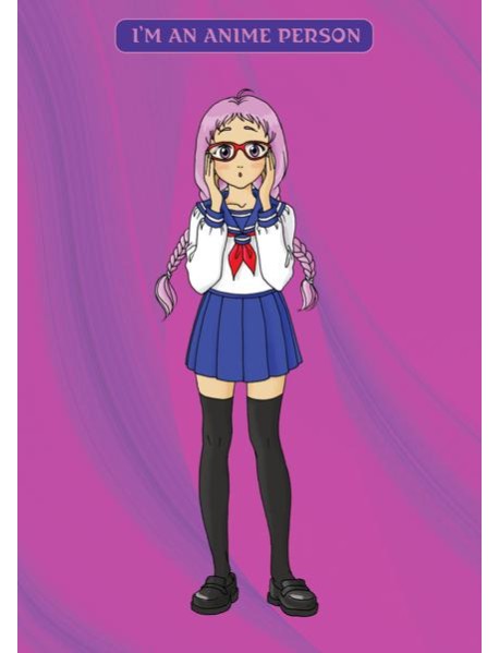 Блокнот. I'm an anime person (формат А4, мягкая обложка, круглые углы, блок в точку)