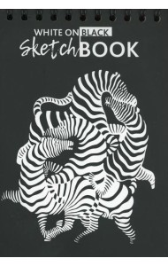 Блокнот Скетчбук.White on Black. Вазарелли. Зебры
