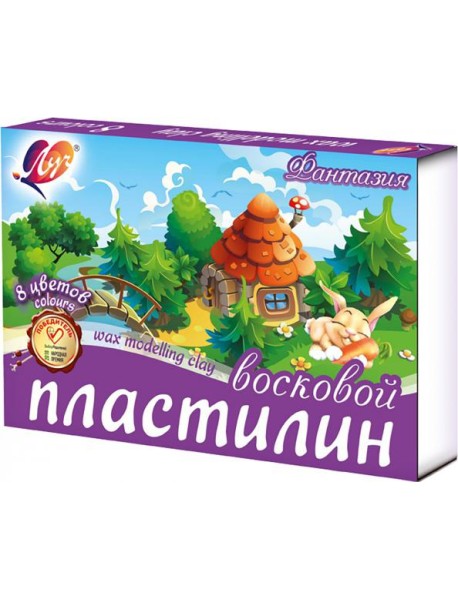 Пластилин воск. 8цв Фантазия стек 25С 1522-08