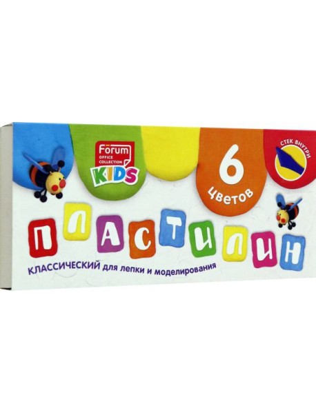 Пластилин 6цв KIDS со стеком FPL-106