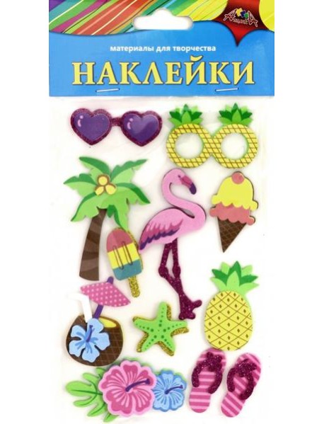 Наклейки из ЭВА Яркие тропики,ассортим С3476-07