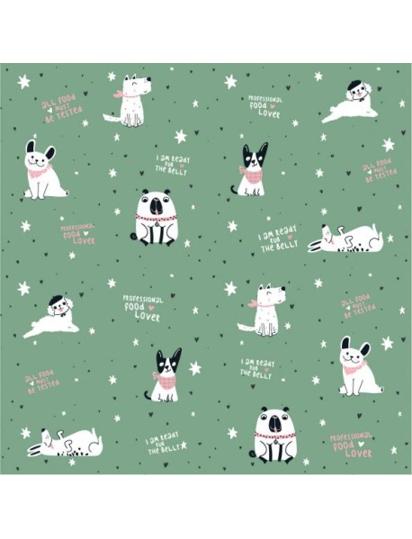 Бумага упаковочная 70*110см Pets.зеленый,N3914