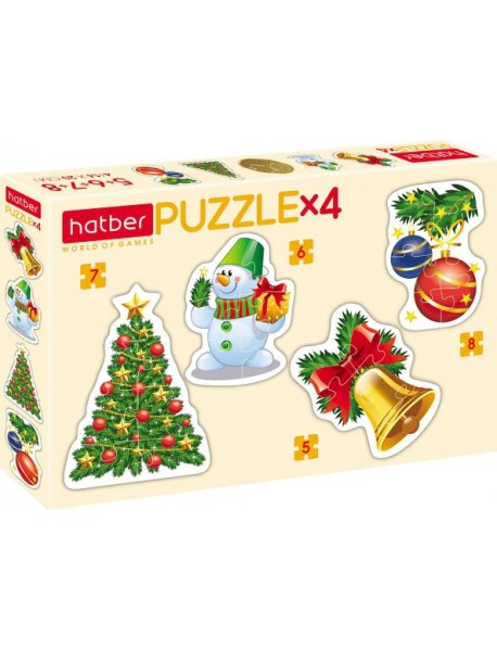 Hatber Puzzle-5,6,7,8 фигурн.4в1 Праздни,ПЗ5_28751