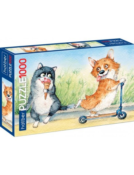 Hatber Puzzle-1000 Из жизни корги,1000ПЗ2_23726