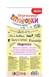 4376 Переводные татуировки. Надписи