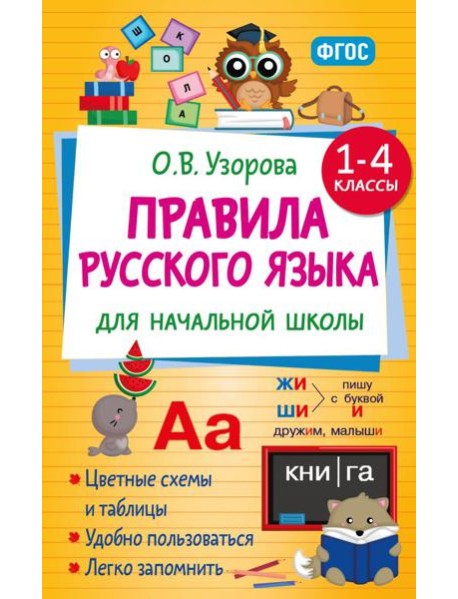 Правила русского языка для начальной школы. 1-4 кл