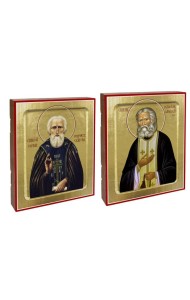 Икона Серафима Саровского, преподобного; Икона Сергия Радонежского, преподобного (комплект из 2-х икон)
