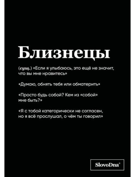 Тетрадь в клетку SlovoDna. Близнецы (А5, 48 л., мягкая обложка)
