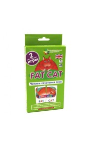 Игровой развивающий набор: Толстый кот. Fat Cat. Читаем сочетания слов. Английский язык. (5 уровень. 48 карточек)