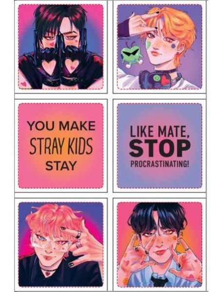 Stray Kids. Набор 3D стикеров (6 шт., оранжевый)