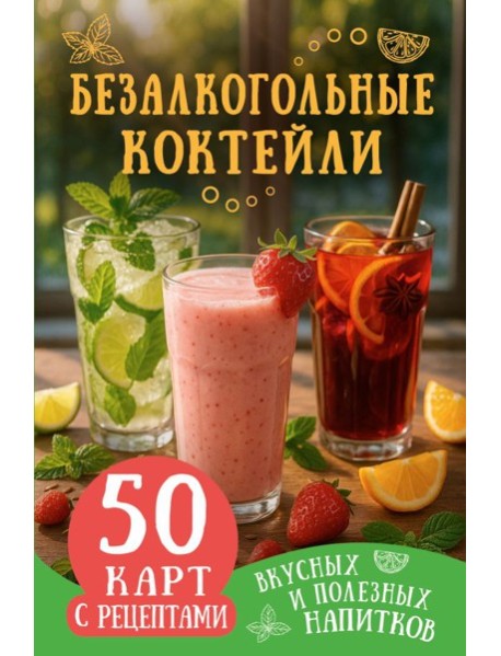 Безалкогольные коктейли. 50 карт с рецептами вкусных и полезных напитков