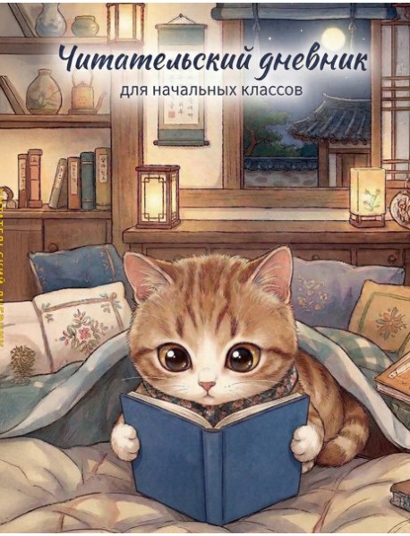 Читательский дневник для начальных классов. Котик (32 л., цветной блок)