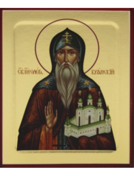 Икона Олега Брянского, благоверного князя (с храмом) (на дереве): 125 х 160.