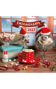 Ёжекалендарь. Какао с маршмеллоу. Календарь настенный на 2027 год (170х170)